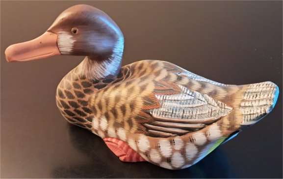 Painted Wooden Duck Ornament