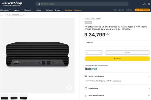 HP EliteDesk with RYZEN 5 Pro (Retails new for R34 799)