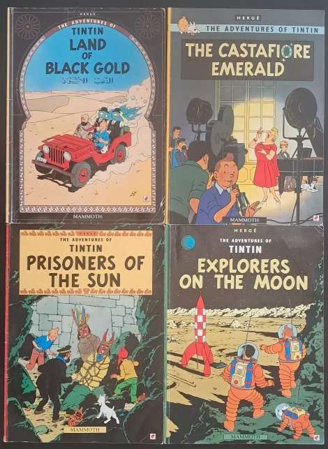 4 x The Adventures of Tintin Softcover Books