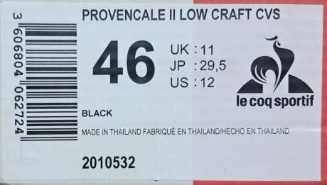 Le Coq Sportif Provencale II Low Craft Size 11 Black