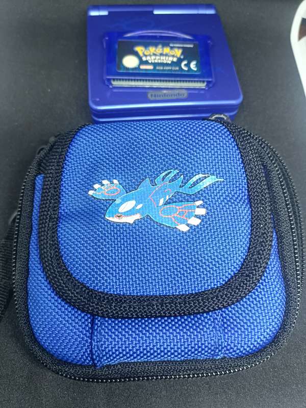 Limited Edition Gameboy Advance SP, Kyogre, Pokemon Sapphire GBA Game, Kyogre Pouch, Nintendo