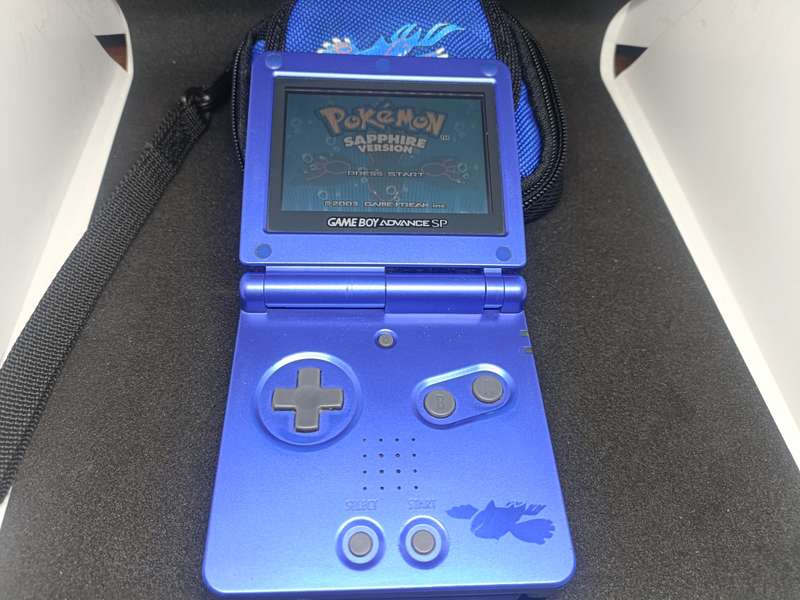 Limited Edition Gameboy Advance SP, Kyogre, Pokemon Sapphire GBA Game, Kyogre Pouch, Nintendo