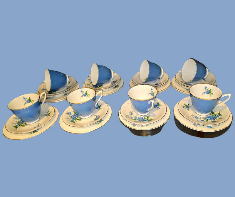 Royal Albert UNNAMED Forget Me Not Pattern Blue Trio's