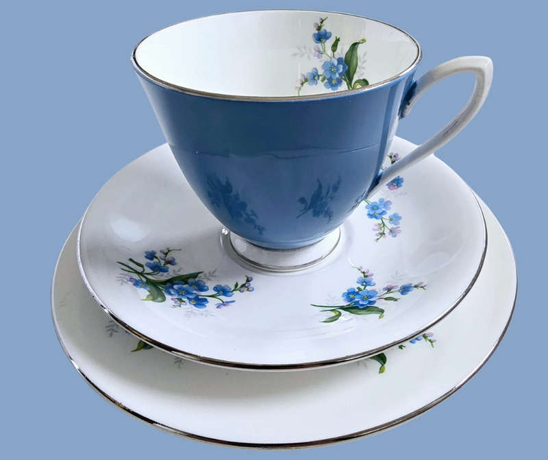 Royal Albert UNNAMED Forget Me Not Pattern Blue Trio's