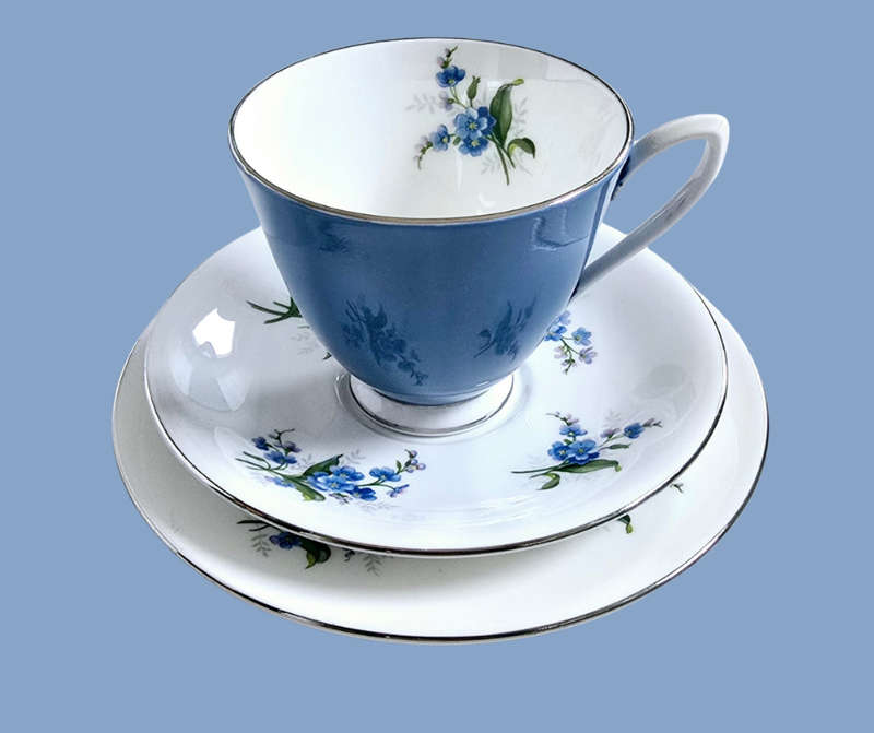 Royal Albert UNNAMED Forget Me Not Pattern Blue Trio's