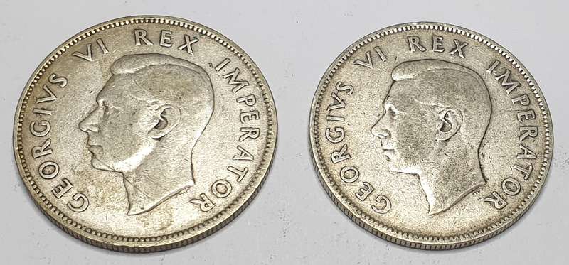 Union of South Africa half crowns - 1944 and 1945