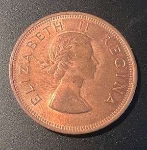 UNION OF SOUTH AFRICA 1955 1D BRILLIANT UNCIRCULATED
