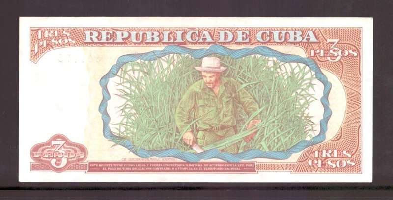 CUBA 1995 3 PESOS BANKNOTE - UNC