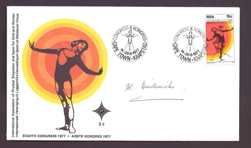 RSA 1977 FDC 3.2 SIGNED BY STATE PRESIDENT'S WIFE, MRS MARGA DIEDERICKS