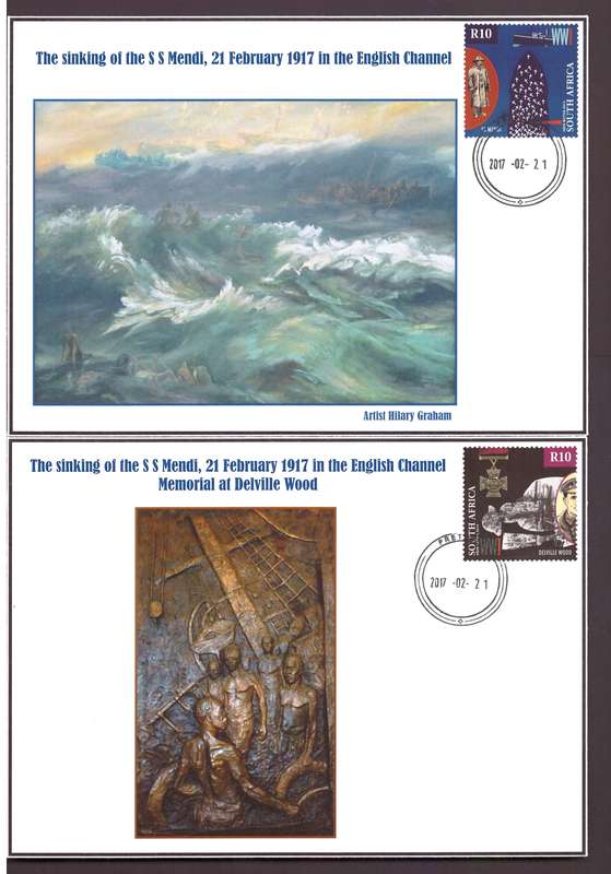 RSA SS MENDI UNOFFICIAL FIRST DAY COVERS