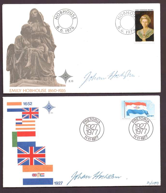 RSA FDCs 2.16, 3.5 & 3.20 ALL SIGNED BY THE STAMP DESIGNER JOHAN HOEKSTRA