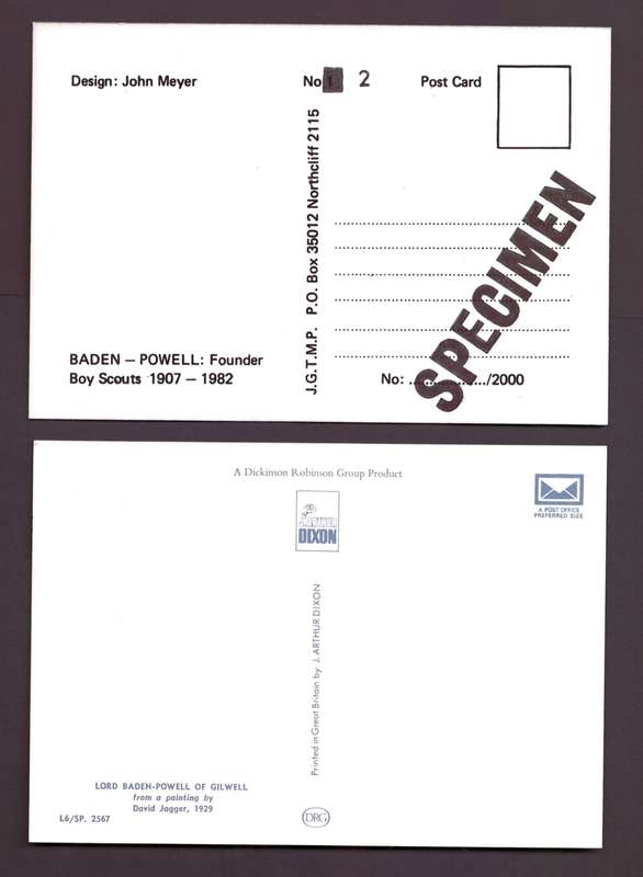 RSA 1982 BOY SCOUTS SET OF TWO MAXICARDS, INCLUDING SPECIMEN