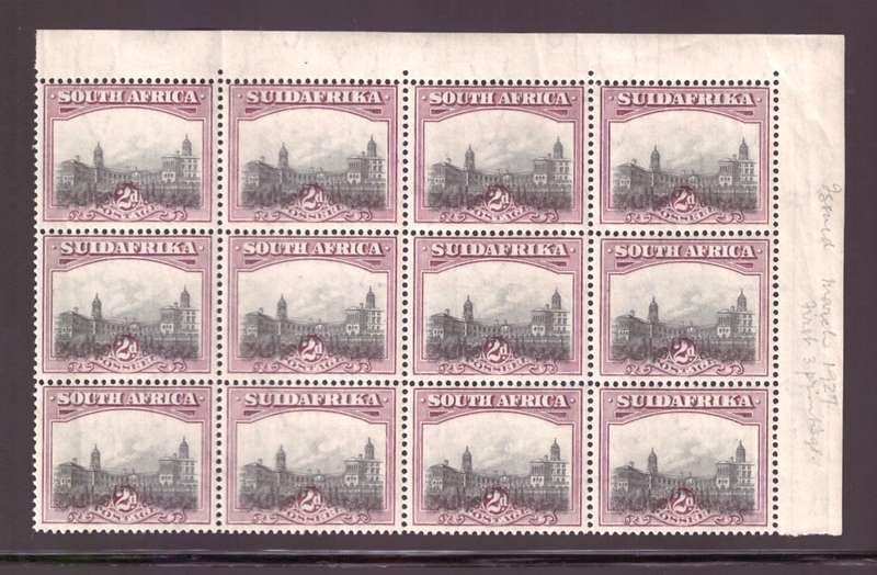 UNION OF SA 1927 2d CORNER BLOCK OF 12 - SCARCE!