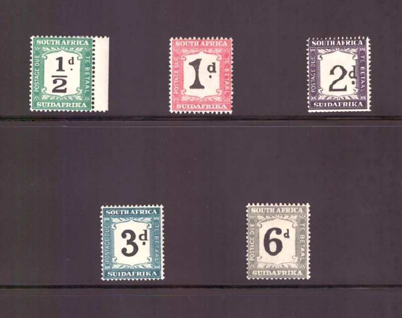 UNION OF SOUTH AFRICA 1927 - 1928 POSTAGE DUE SET