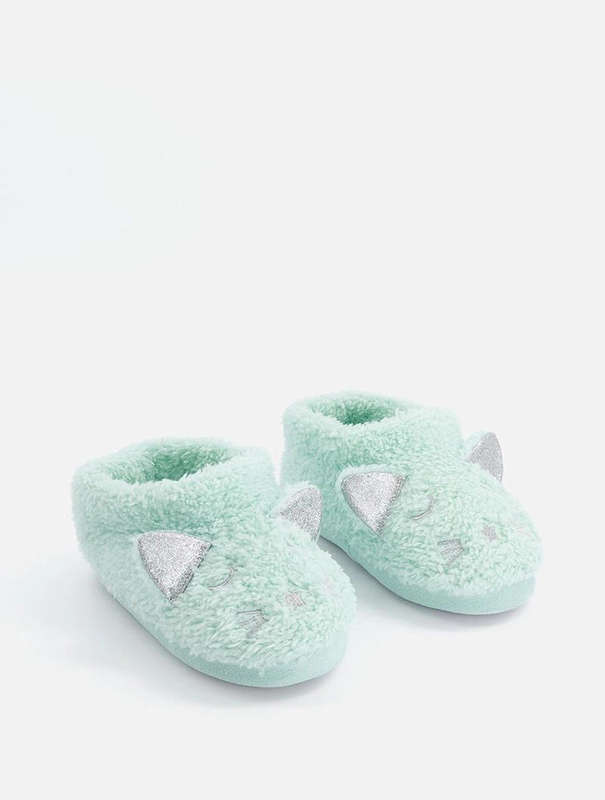 Woolworths Size 3 Green and Silver Slipper