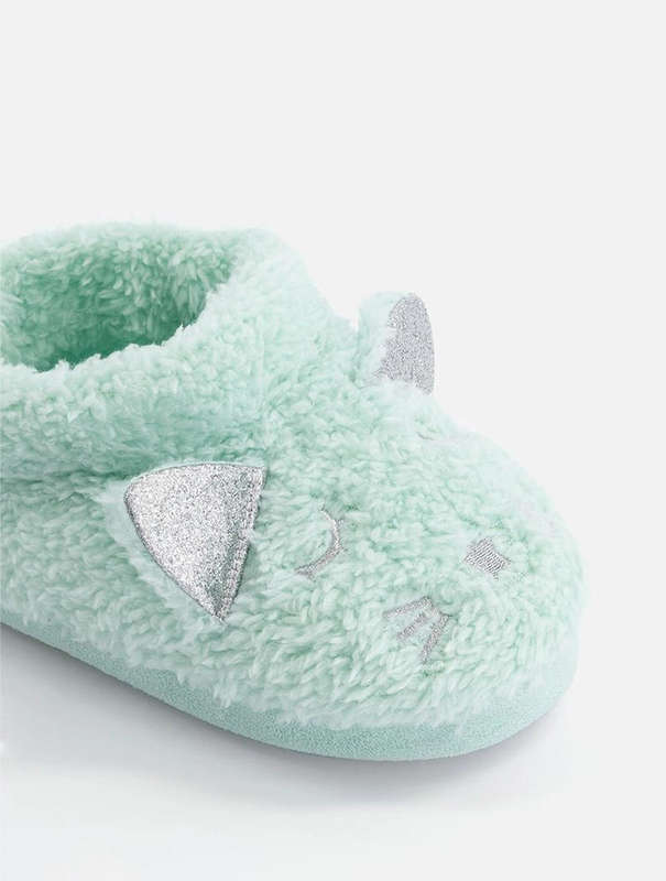 Woolworths Size 3 Green and Silver Slipper
