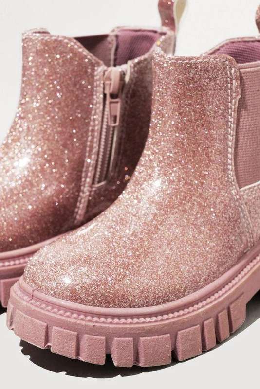 Girls pink Chelsea Glitter Boots Size 4