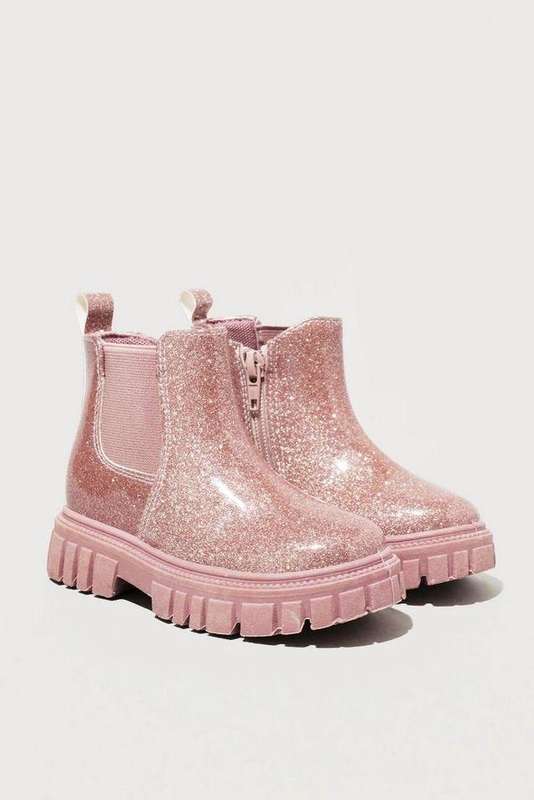 Girls pink Chelsea Glitter Boots Size 4