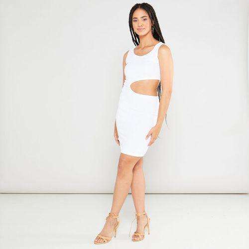 Ladies White Cut Out Mini Dress