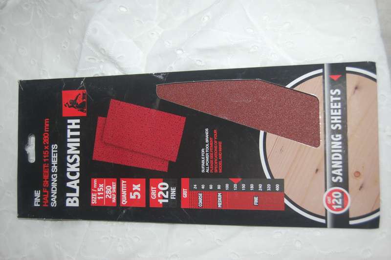 BLACKSMITH BRAND SANDING SHEETS GRIT 120 115MM X 280MM WITH 5 SHEETS IN THE PACK