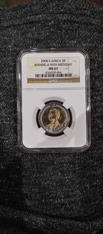 NGC GRADED FIVE RAND COINS SET