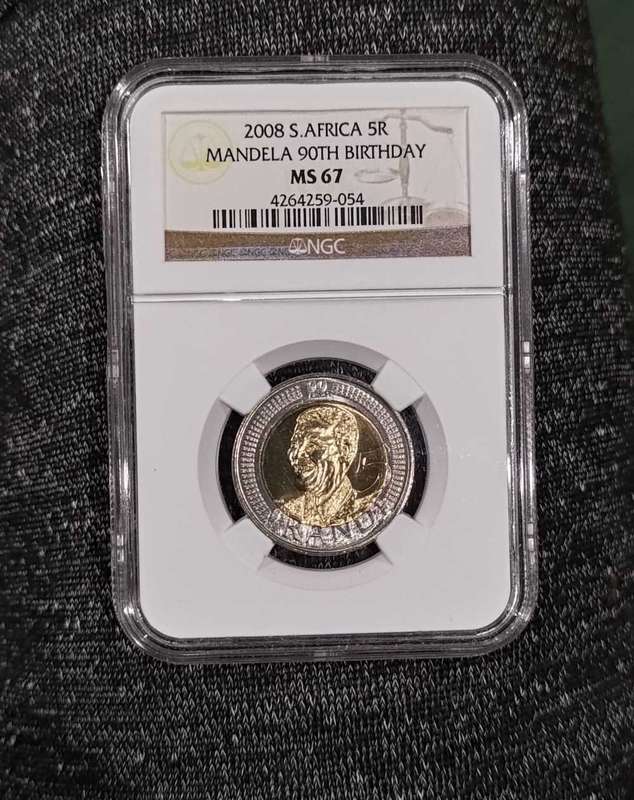 NGC GRADED FIVE RAND COINS SET
