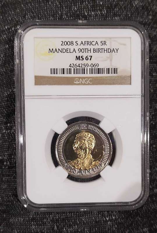 NGC GRADED FIVE RAND COINS SET