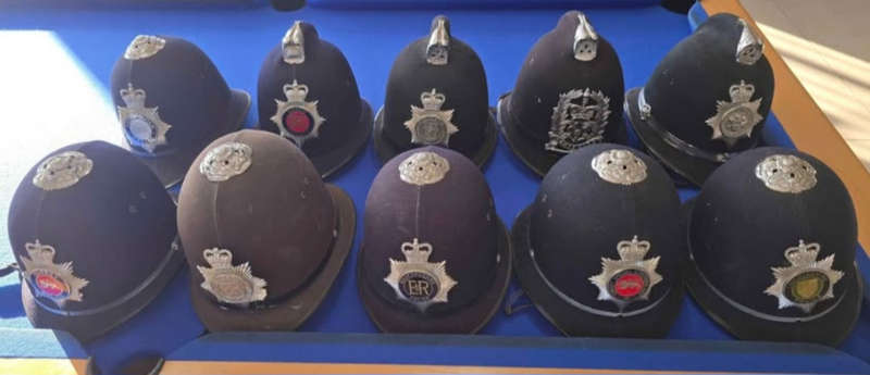 10 x Vintage Police Bobby helmets.1 bid bid for all
