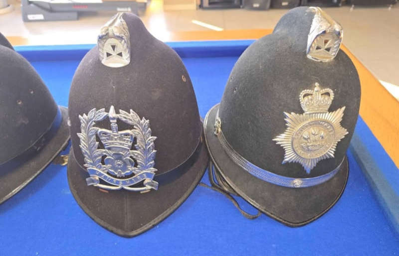 10 x Vintage Police Bobby helmets.1 bid bid for all