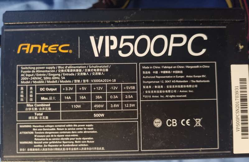 Antec VP500PC PSU