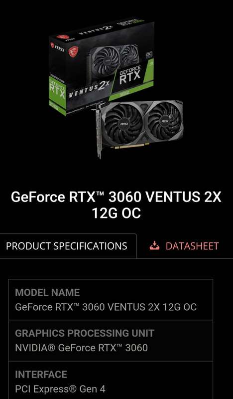 MSI RTX 3060 12GB