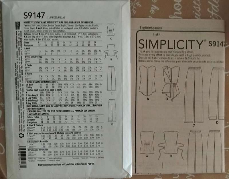 Simplitcity S9147 Size 6-14 Uncut Factory Folded Sewing Pattern