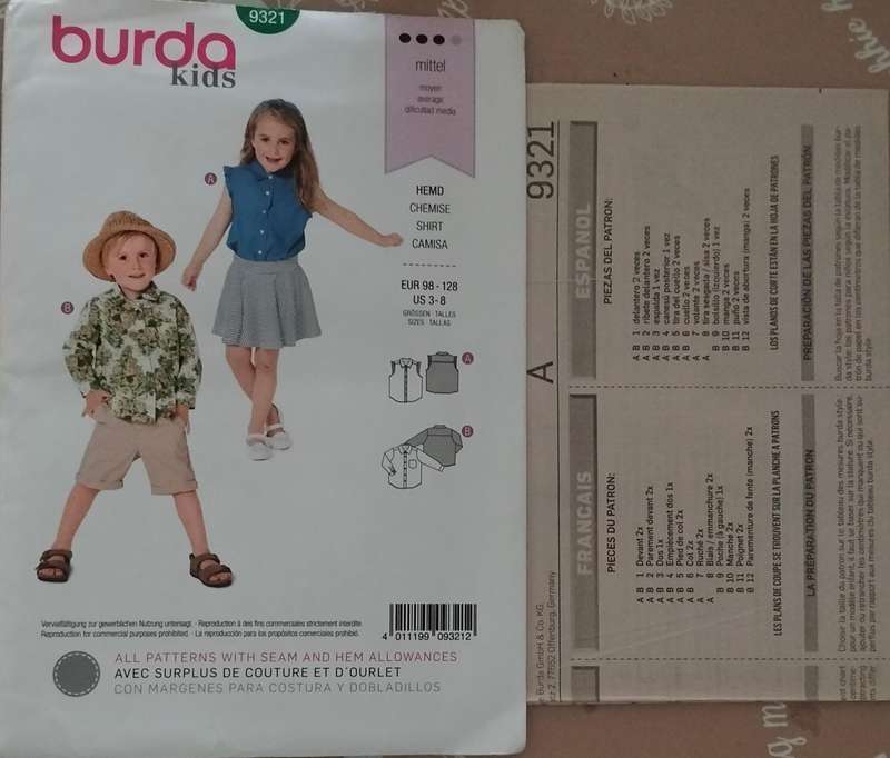 Burda Kids 9321 3-8 Years Uncut Factory Folded Sewing Pattern