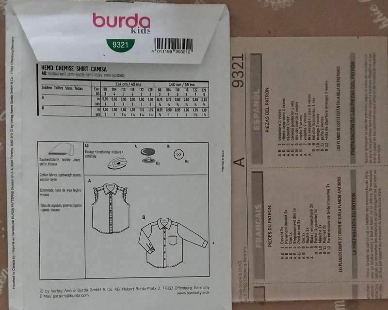Burda Kids 9321 3-8 Years Uncut Factory Folded Sewing Pattern