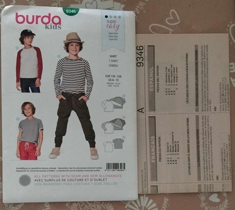 Burda Kids 9346 6-13 Years Uncut Factory Folded Sewing Pattern