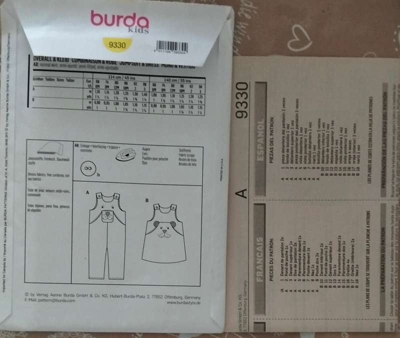 Burda Kids 9330 6 Months- 3 Years Uncut Factory Folded Sewing Pattern