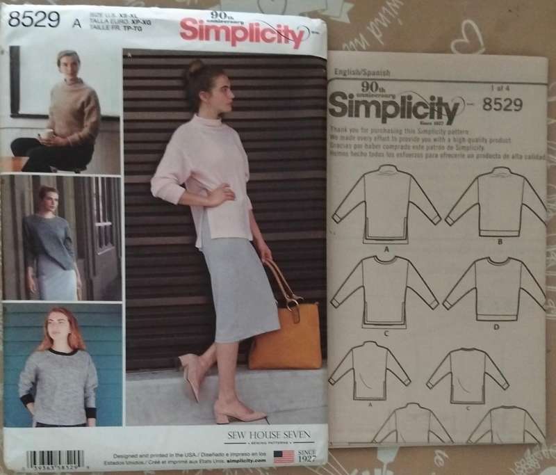 Simplicity 8529 Size XS-XL Uncut Factory Folded Sewing Pattern