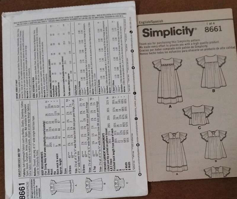 Simplitcity 8663 Size 3-6 Years Uncut Factory Folded Sewing Pattern