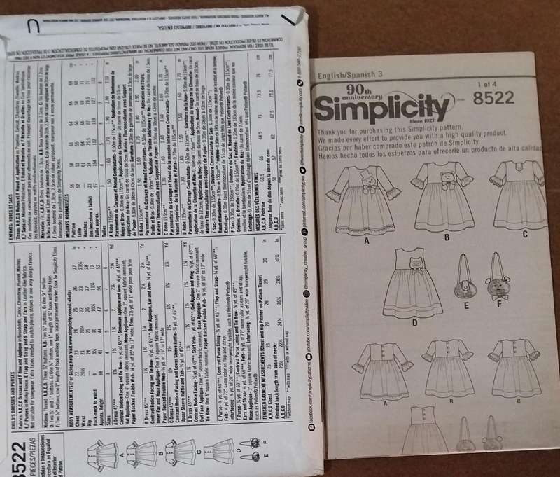 Simplitcity 8522 Size  3-8 Years Uncut Factory Folded Sewing Pattern