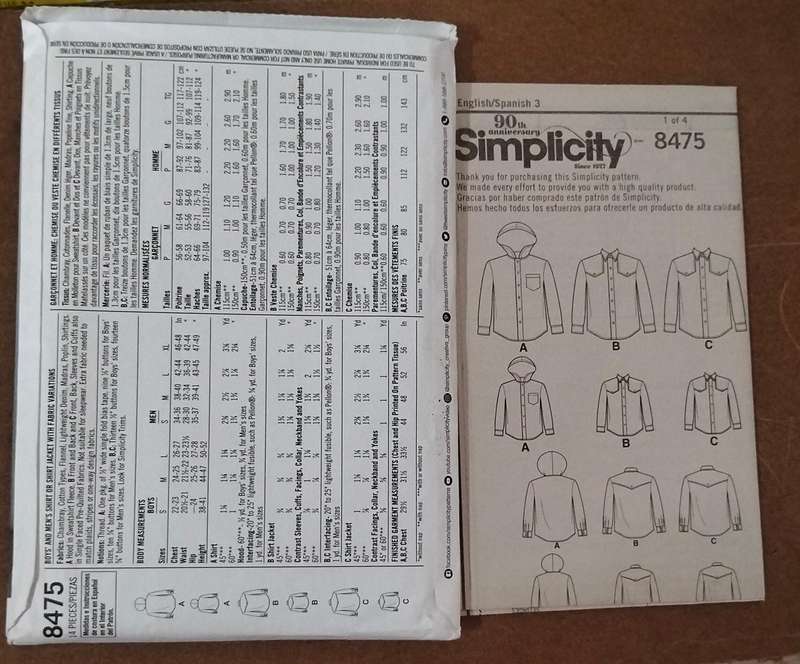 Simplicity 8475 Mens Size S-XL and Boys 3-8 Years Uncut Factory Folded Sewing Pattern Size 10-18