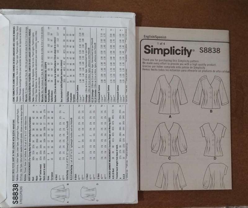 Simplicity S8838 Size 6-14 Uncut Factory Folded Sewing Pattern