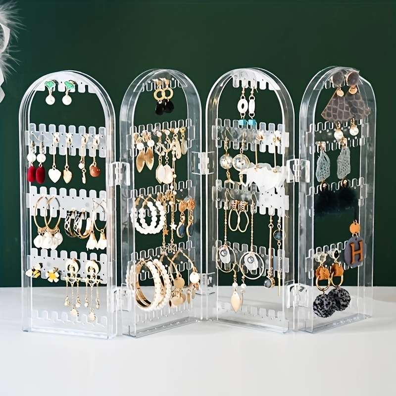 1pcs Foldable Jewelry Display Stand Double Door Jewelry Display Stand Creative Screen Jewelry Rack F