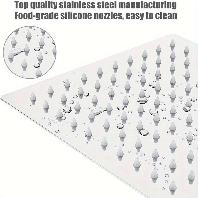 1Pc Square Stainless Steel Rain Shower Head Easy To Install No Electricity Required