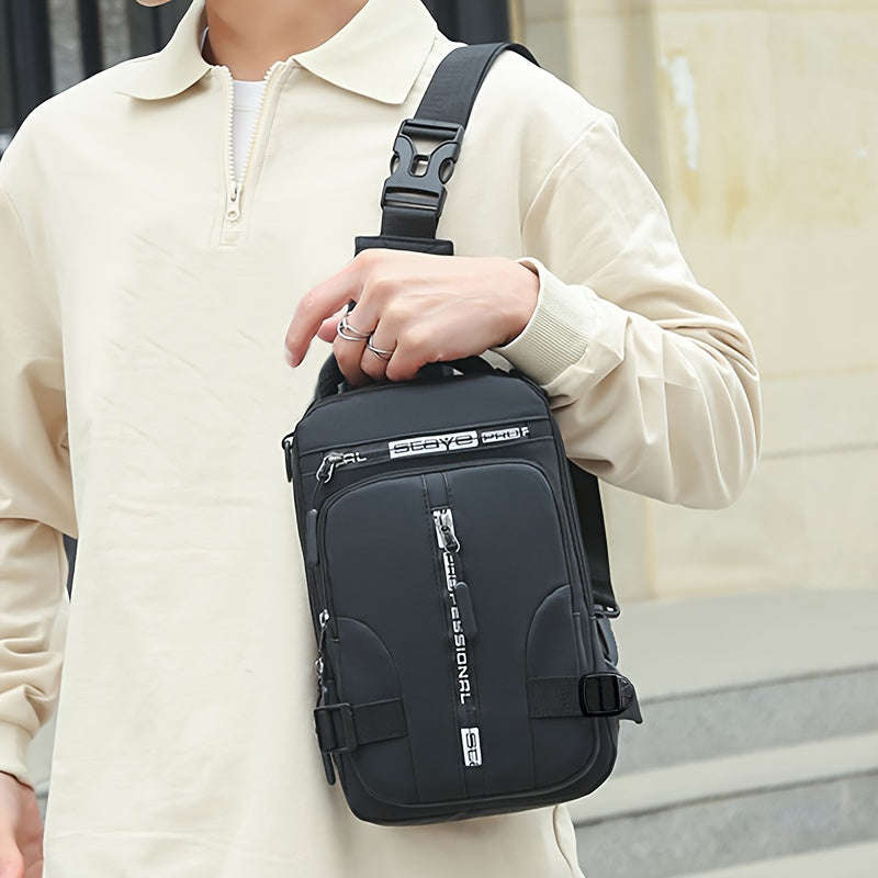 Fashion casual crossbody backpack adjustable shoulder strap multi-pocket waist bag with zipper