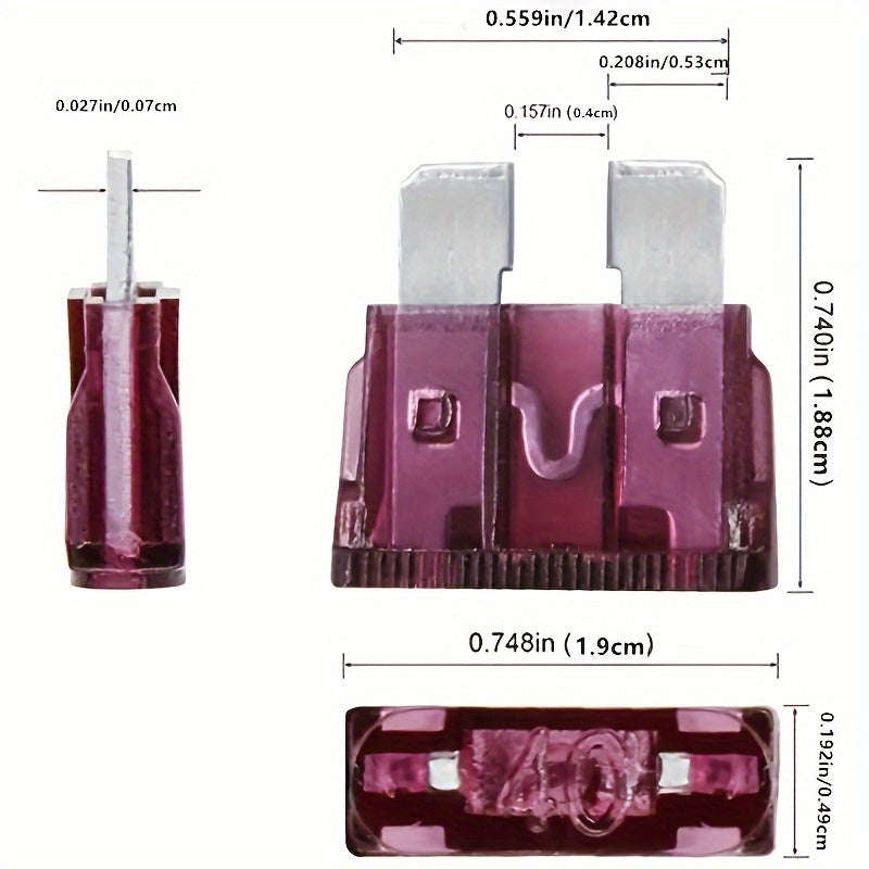 100 Piece Premium Medium Blade Automotive Fuse Combo Kit Universal Fit for Cars