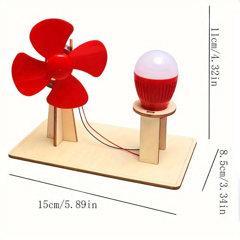 1 Wind Model Steam Experiment Kit with reverse blades electric current and glowing bulb