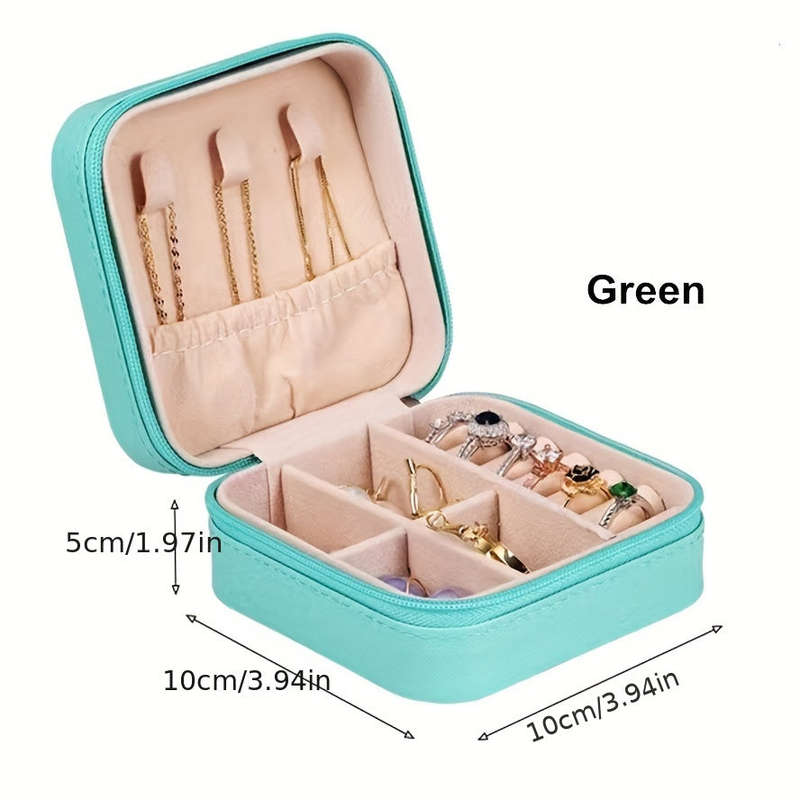 1 Piece Faux Leather Jewelry Storage Box Portable Travel Jewelry Box with Compartments