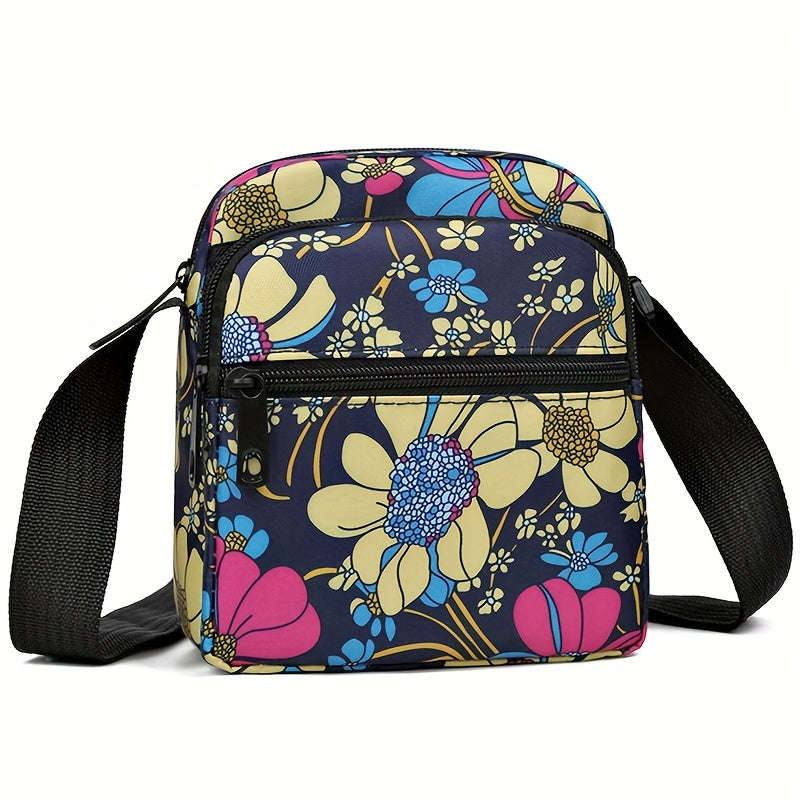 Women's Say Flower Crossbody Bag Multi-layer Single Shoulder Handbag with Adjustable Shoulder Strap