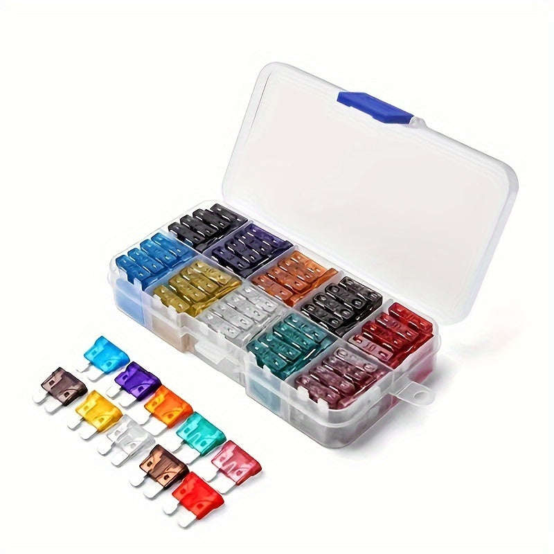 100 Piece Premium Medium Blade Automotive Fuse Combo Kit Universal Fit for Cars