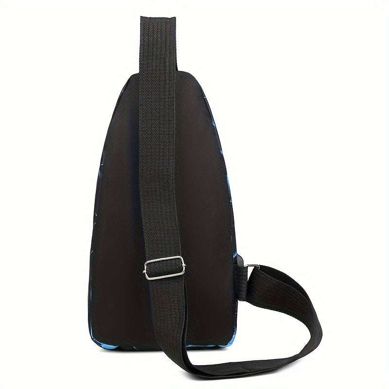 1 piece Men's fashion camouflage messenger bag nylon cloth casual bag commuting zipper chest gossip